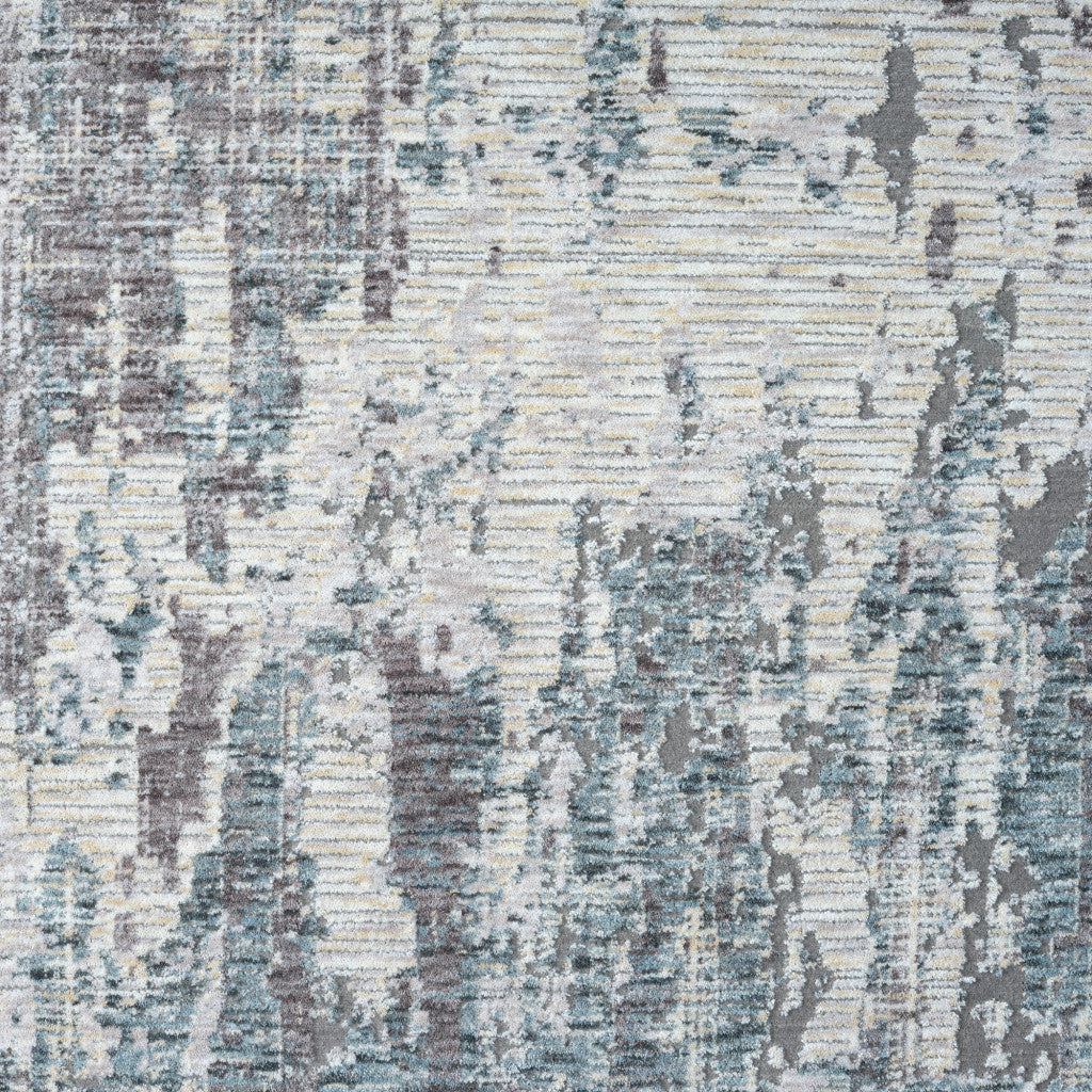 8' X 10' Gray and Ivory Abstract Area Rug