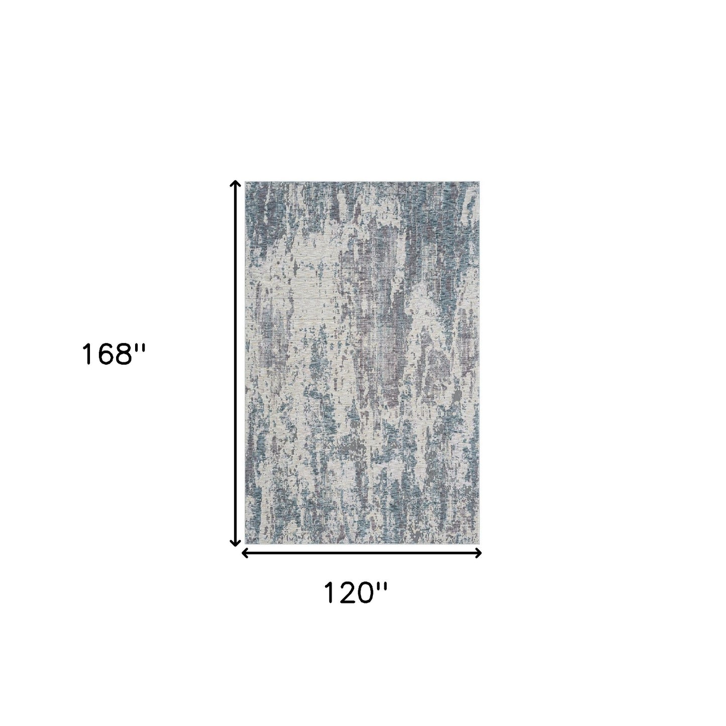 8' X 10' Gray and Ivory Abstract Area Rug