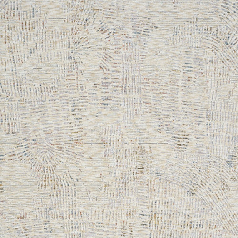 8' Ivory And Gray Abstract Runner Rug