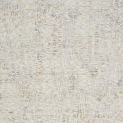 8' Ivory And Gray Abstract Runner Rug