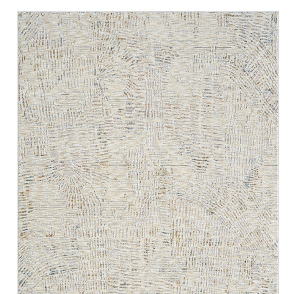 9' X 12' Ivory and Gray Abstract Area Rug