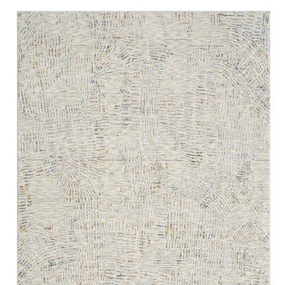 9' X 12' Ivory and Gray Abstract Area Rug