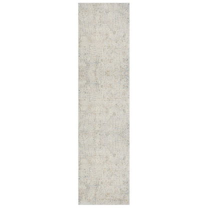 8' Ivory And Gray Abstract Runner Rug
