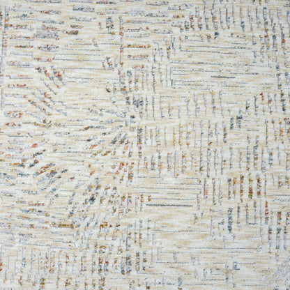 8' Ivory And Gray Abstract Runner Rug