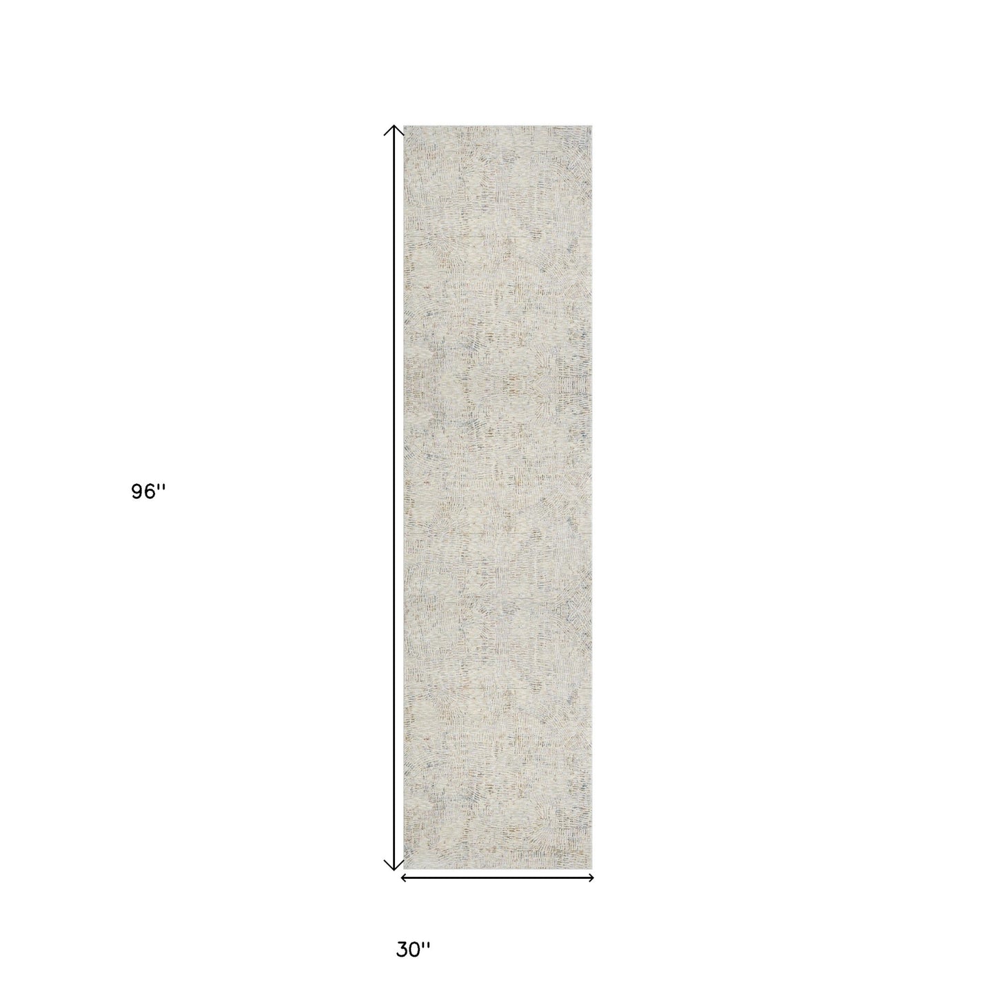 9' X 12' Ivory and Gray Abstract Area Rug