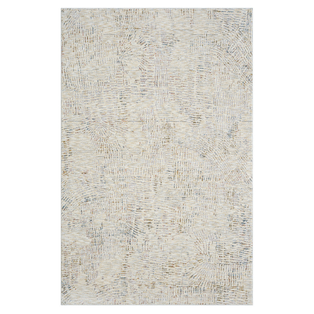 9' X 12' Ivory and Gray Abstract Area Rug