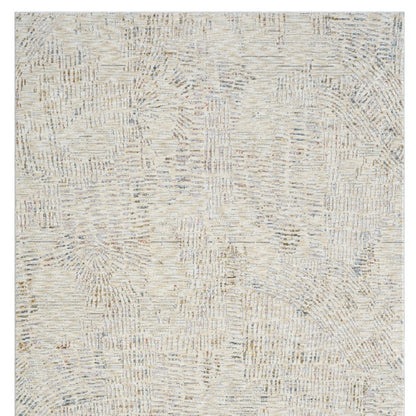 8' Ivory And Gray Abstract Runner Rug