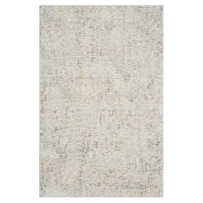 8' Ivory And Gray Abstract Runner Rug