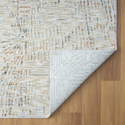 9' X 12' Ivory and Gray Abstract Area Rug