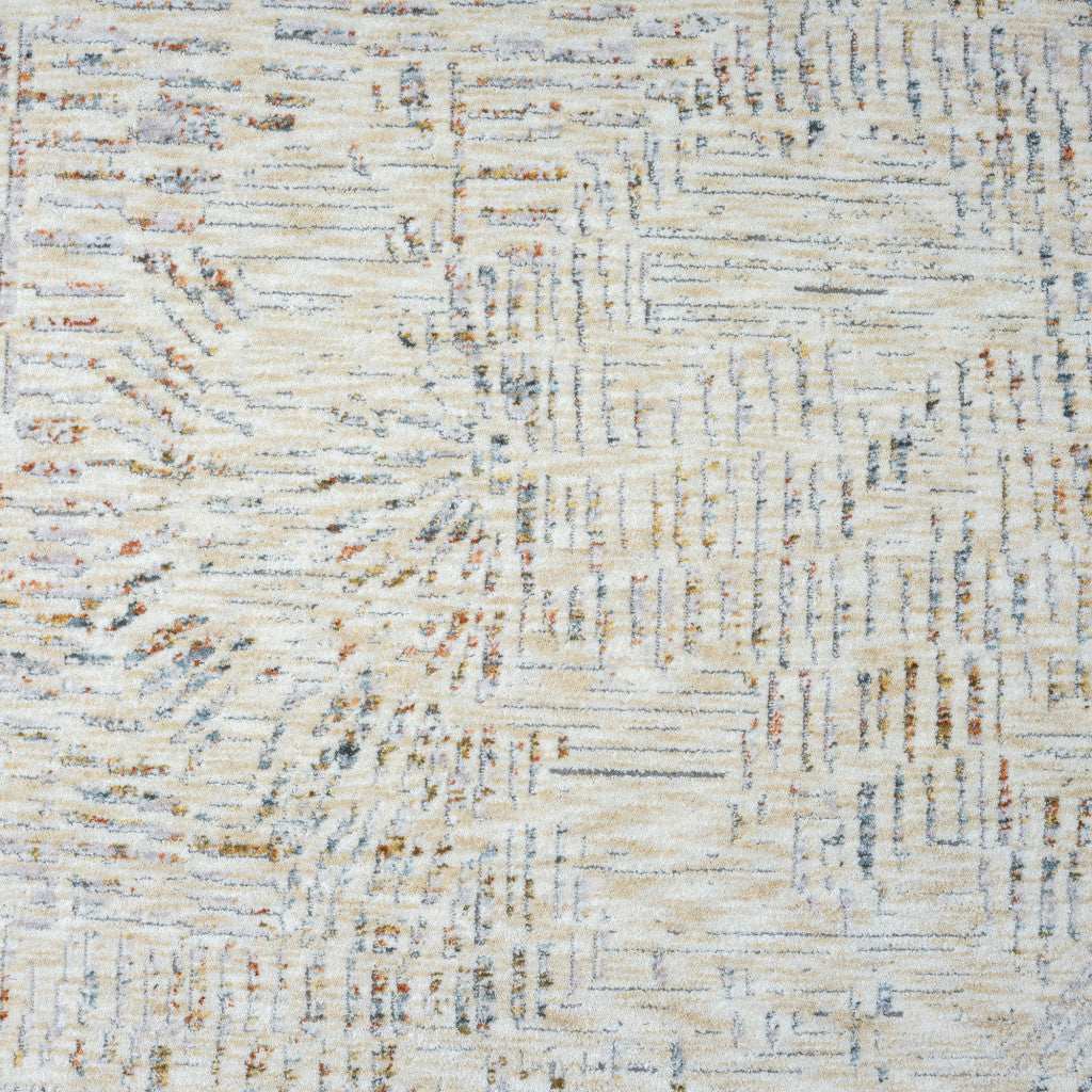 9' X 12' Ivory and Gray Abstract Area Rug