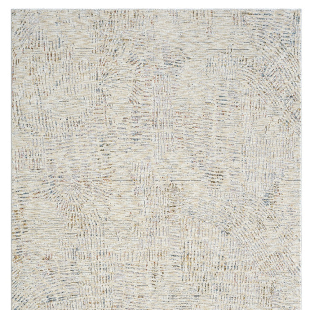 9' X 12' Ivory and Gray Abstract Area Rug