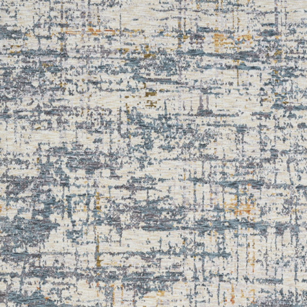 5' X 8' Blue and Ivory Abstract Area Rug