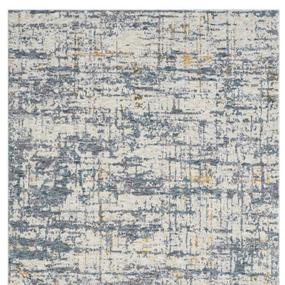 2' X 3' Blue and Ivory Abstract Area Rug