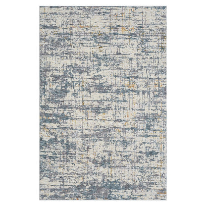 2' X 3' Blue and Ivory Abstract Area Rug