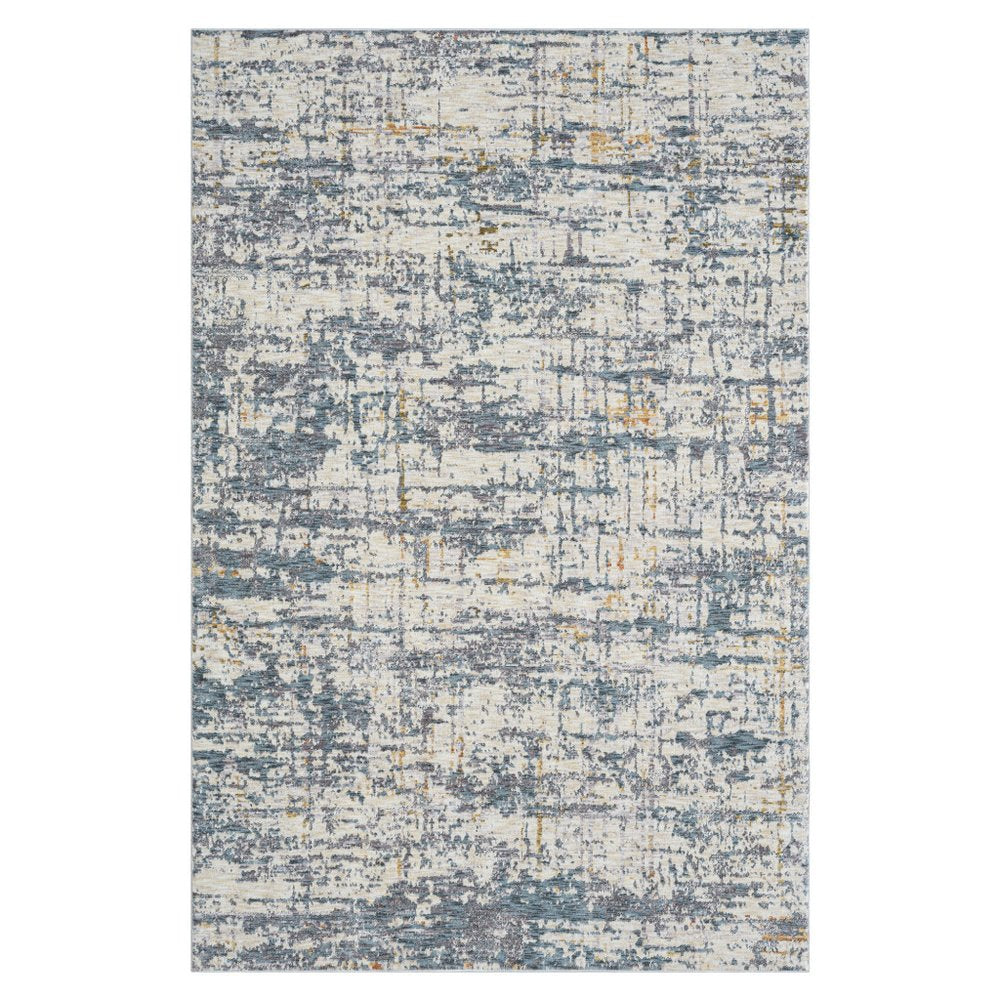 2' X 3' Blue and Ivory Abstract Area Rug