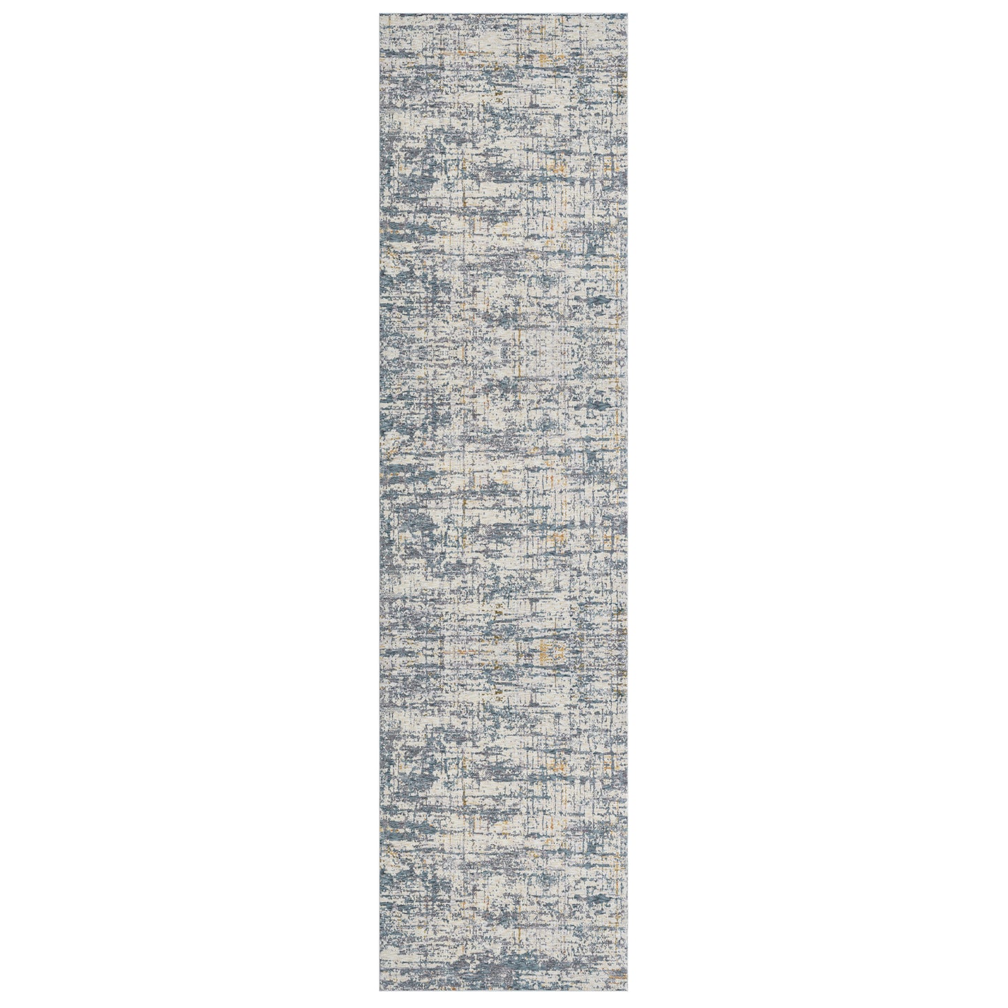 5' X 8' Blue and Ivory Abstract Area Rug