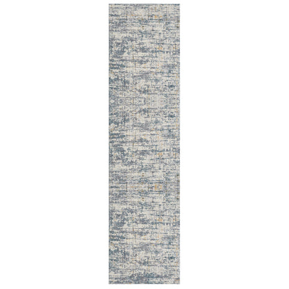 5' X 8' Blue and Ivory Abstract Area Rug