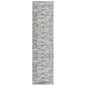 5' X 8' Blue and Ivory Abstract Area Rug