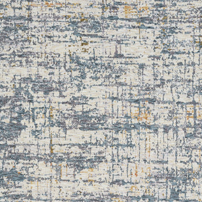 5' X 8' Blue and Ivory Abstract Area Rug