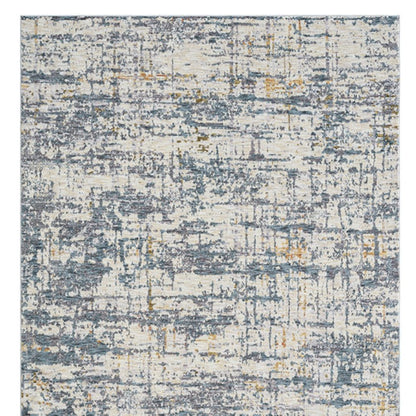 2' X 3' Blue and Ivory Abstract Area Rug