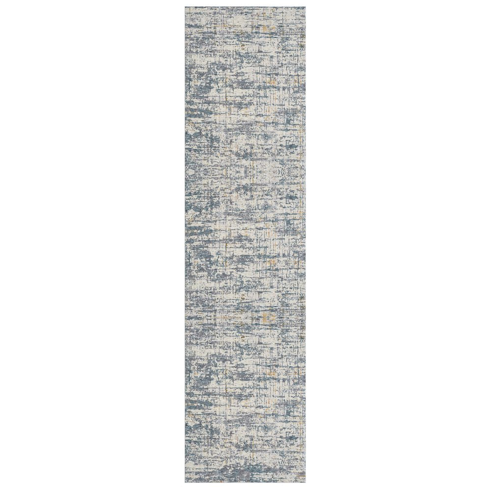 2' X 3' Blue and Ivory Abstract Area Rug