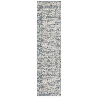 2' X 3' Blue and Ivory Abstract Area Rug