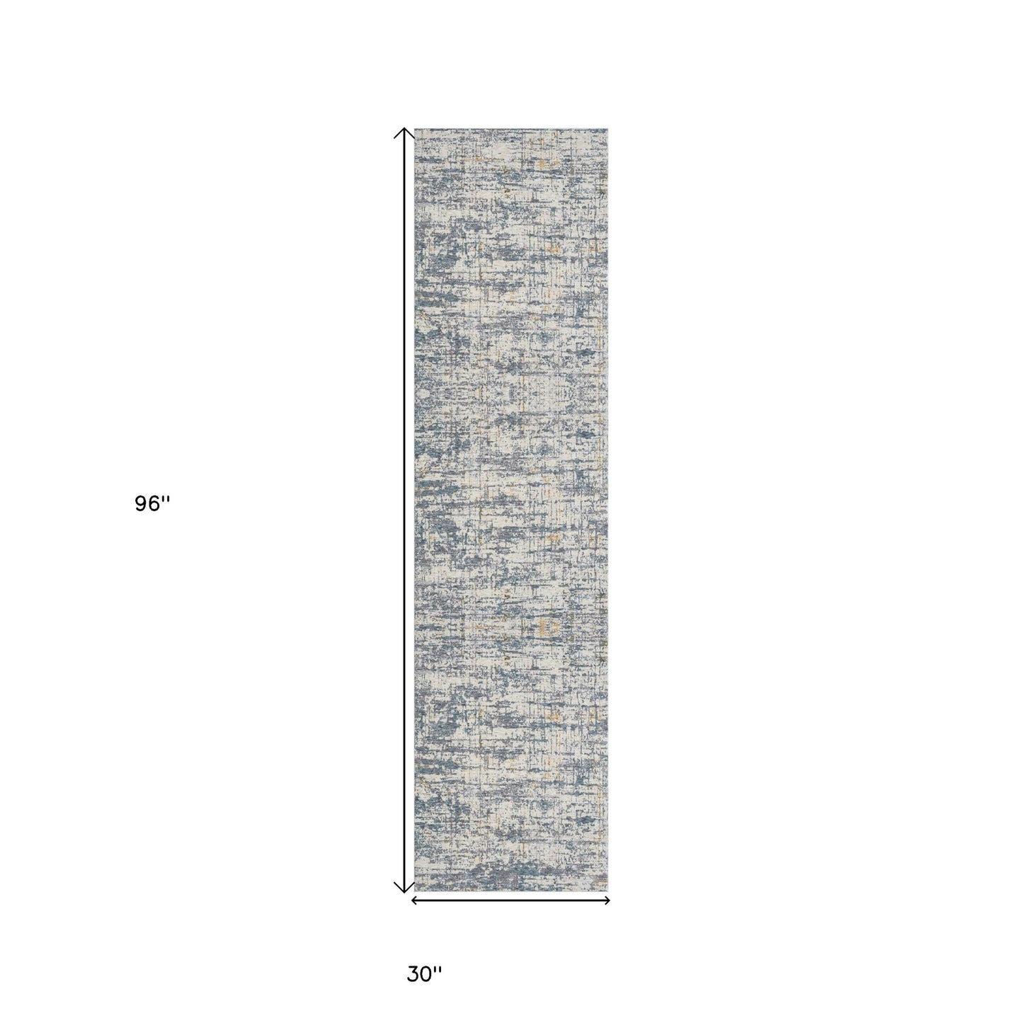 5' X 8' Blue and Ivory Abstract Area Rug