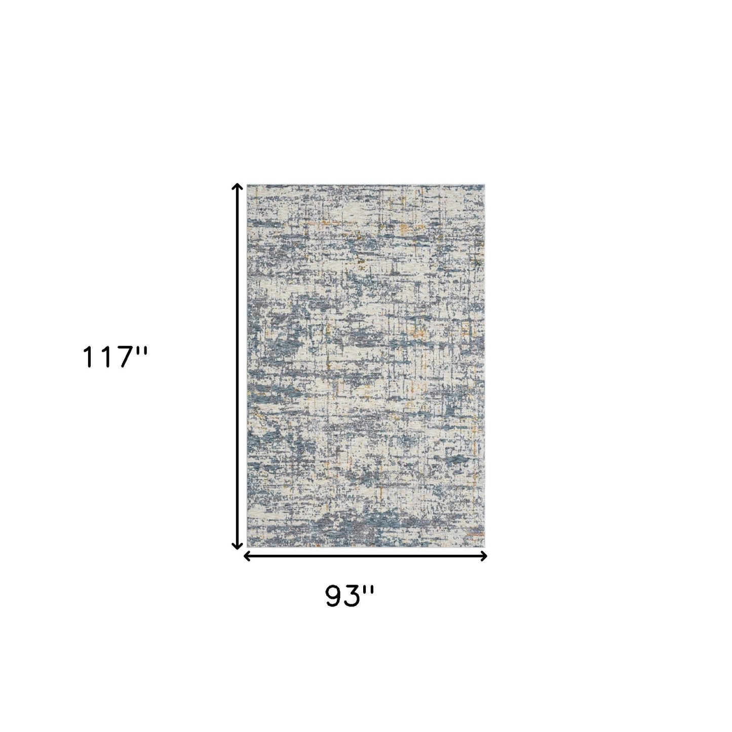 5' X 8' Blue and Ivory Abstract Area Rug