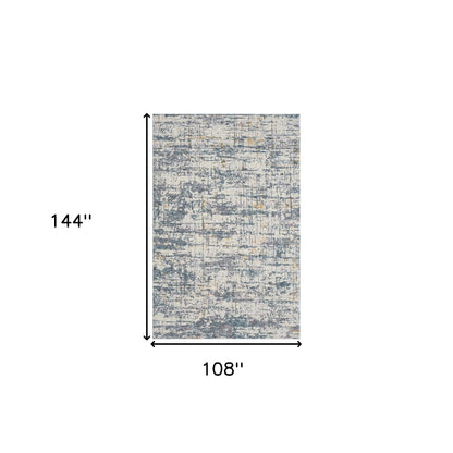 5' X 8' Blue and Ivory Abstract Area Rug