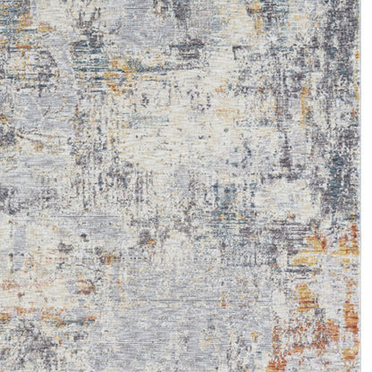 2' X 3' Gray and Ivory Abstract Area Rug