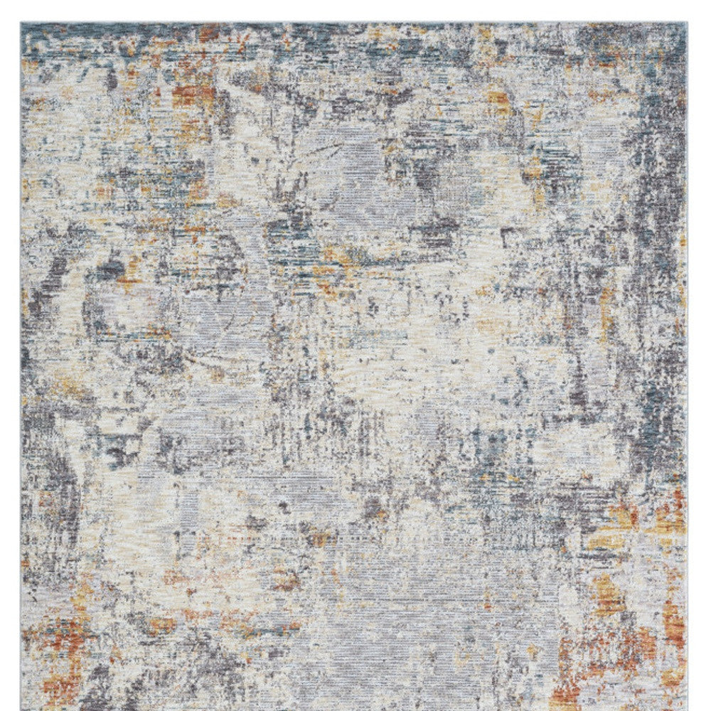 2' X 3' Gray and Ivory Abstract Area Rug