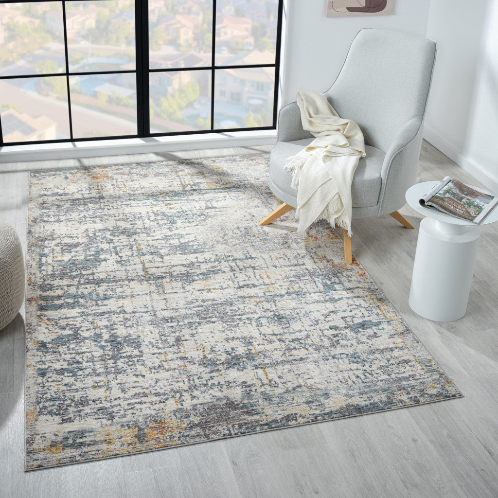 2' X 3' Gray and Ivory Abstract Area Rug