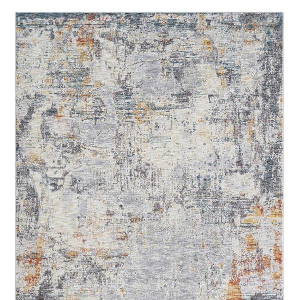 2' X 3' Gray and Ivory Abstract Area Rug