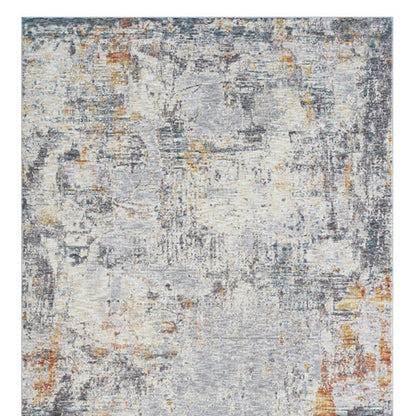 2' X 3' Gray and Ivory Abstract Area Rug