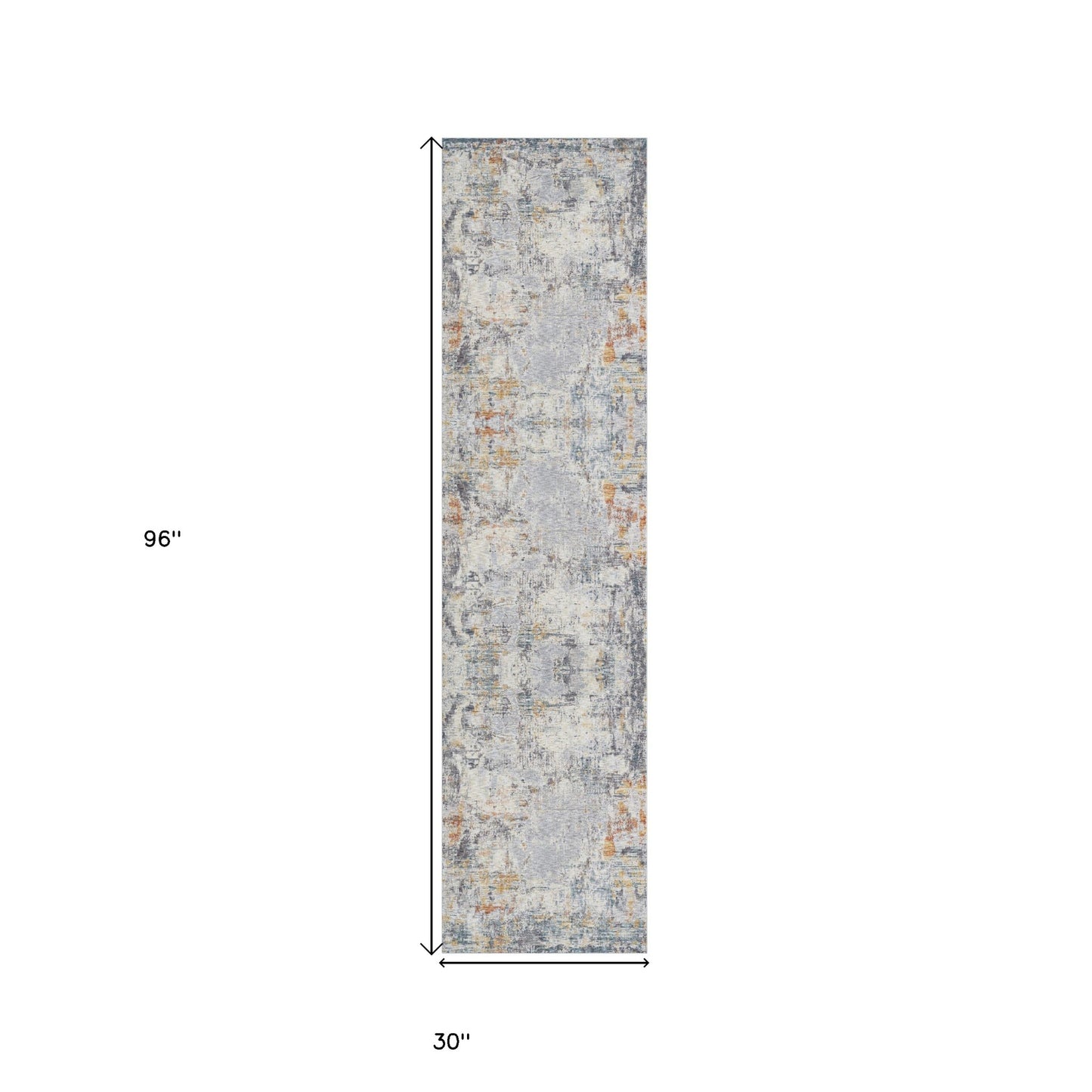 2' X 3' Gray and Ivory Abstract Area Rug