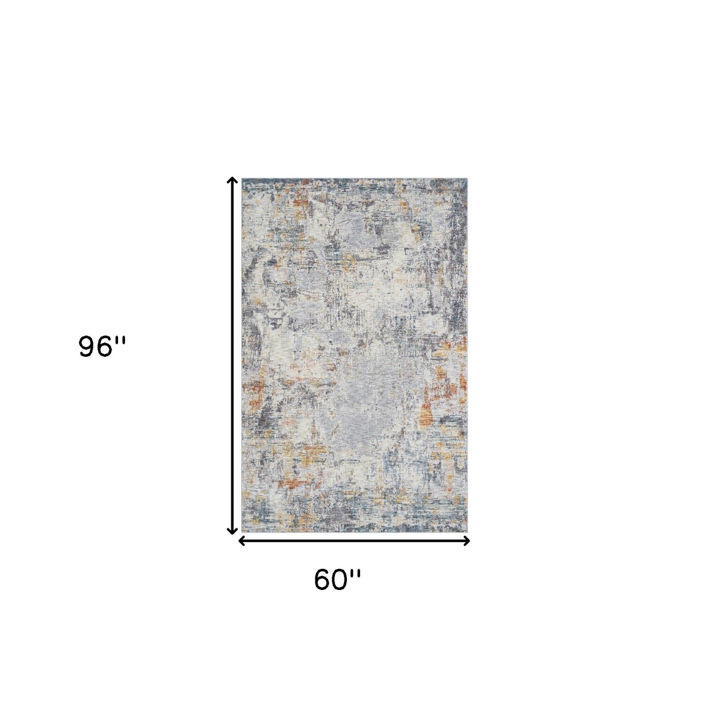 2' X 3' Gray and Ivory Abstract Area Rug