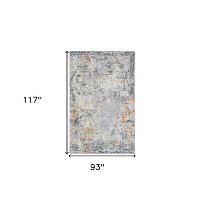 2' X 3' Gray and Ivory Abstract Area Rug