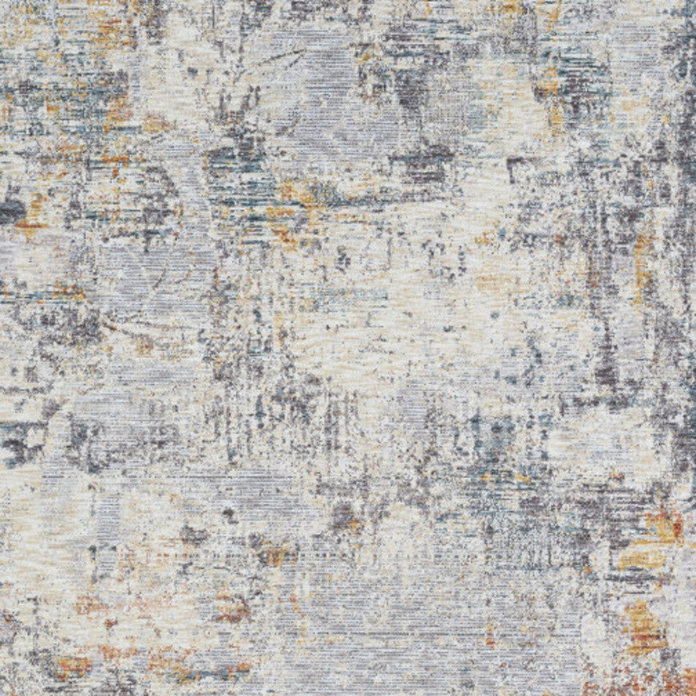 2' X 3' Gray and Ivory Abstract Area Rug