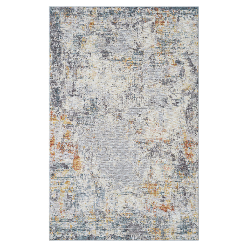 2' X 3' Gray and Ivory Abstract Area Rug