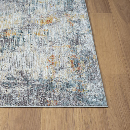 2' X 3' Gray and Ivory Abstract Area Rug