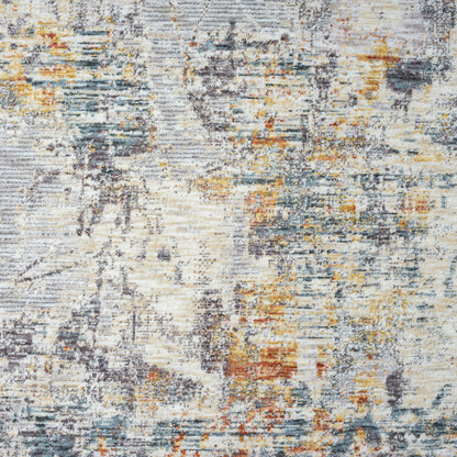 2' X 3' Gray and Ivory Abstract Area Rug