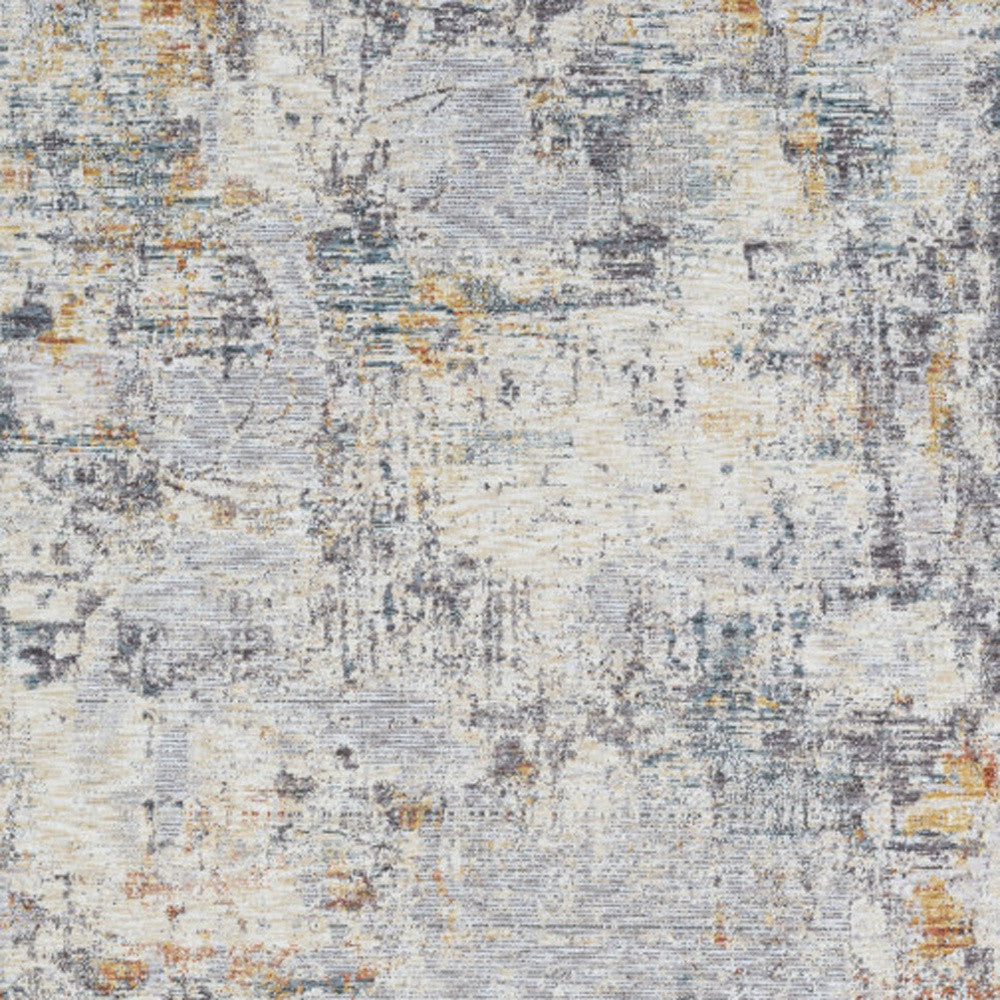 2' X 3' Gray and Ivory Abstract Area Rug