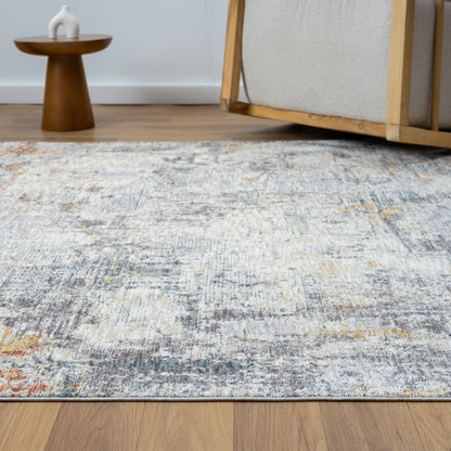 2' X 3' Gray and Ivory Abstract Area Rug