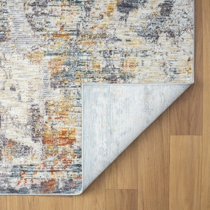 2' X 3' Gray and Ivory Abstract Area Rug