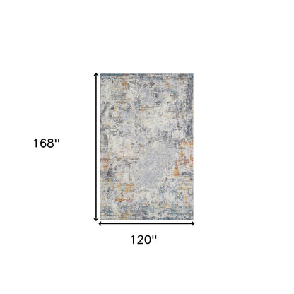 2' X 3' Gray and Ivory Abstract Area Rug