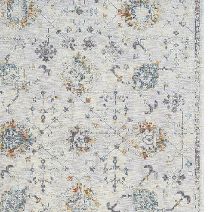 2' X 3' Ivory and Blue Floral Area Rug