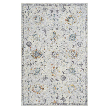 2' X 3' Ivory and Blue Floral Area Rug