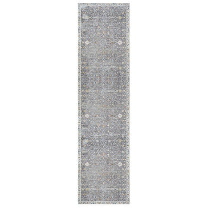 2' X 3' Gray and Ivory Floral Area Rug