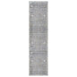 8' Runner Gray Floral Distressed Runner Rug