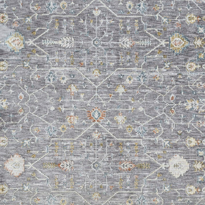 2' X 3' Gray and Ivory Floral Area Rug